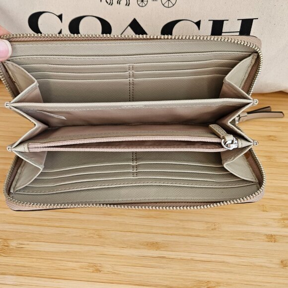 Coach Darcy Bow Accordion Zip Wallet F51668, Silver/Sand - Picture 10 of 12